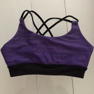 Bloch bra top, purple/black youth 10